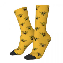 Vue Côté Chaussettes Abeilles Reine en Coton - Design Royal et Amusant