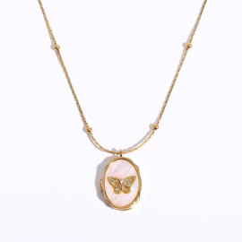 Collana Medaglione Farfalla Dorata | Idea Regalo Donna Originale