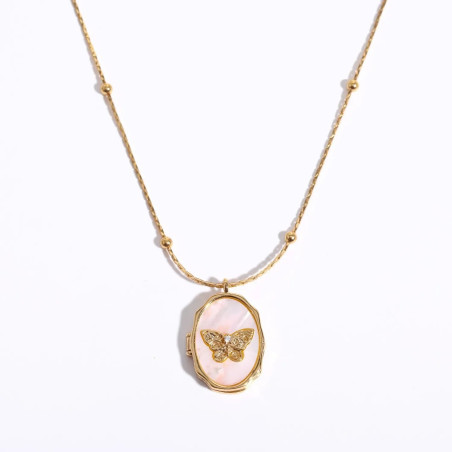Collana Medaglione Farfalla Dorata | Idea Regalo Donna Originale