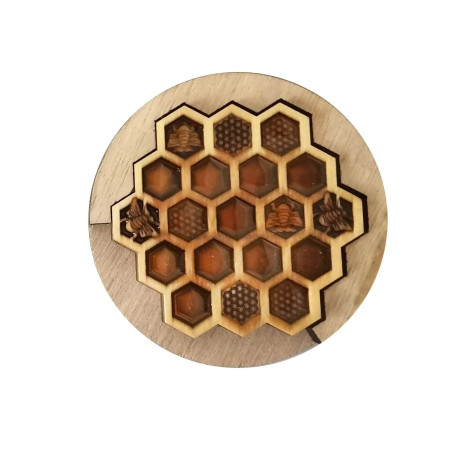 vue dessus Dessous de verre Abeille Nid d'Abeilles