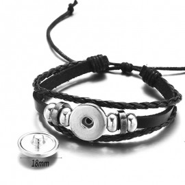 Magnifique Bracelet nid d'abeille fait à la main en verre imprimé 3D en cuir pour homme