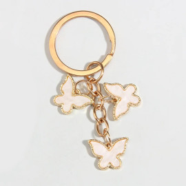 Porte-clés papillon uni -  couleur blanc