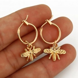 Magnifiques Boucles d'Oreille Abeille 2 en 1
