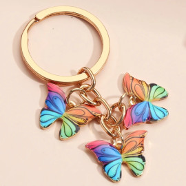 Grand porte-clés papillon coloré
