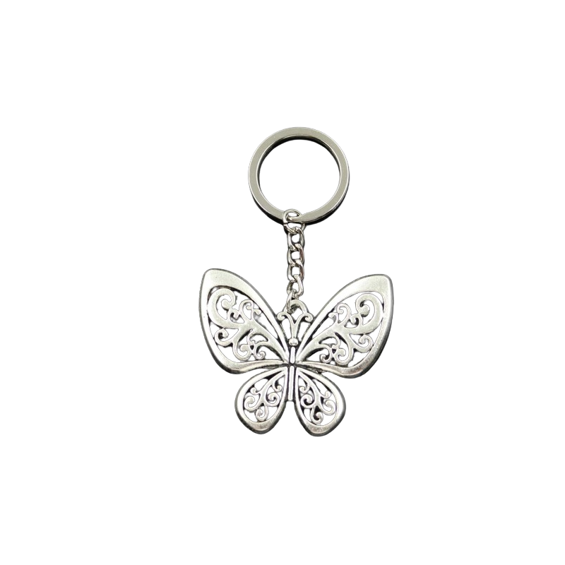 Porte-clés papillon Vintage - modèle argent