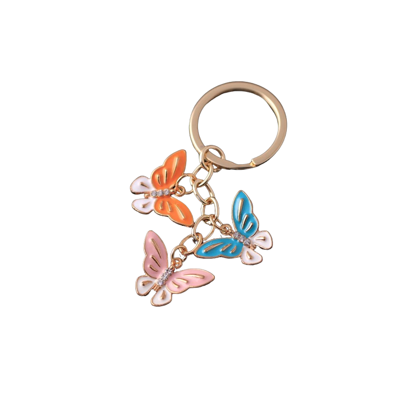 Trois grands porte-clés en forme de papillon