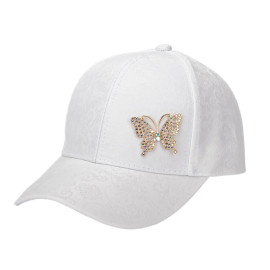 Casquette Mini Papillon Strass - Couleur Blanc