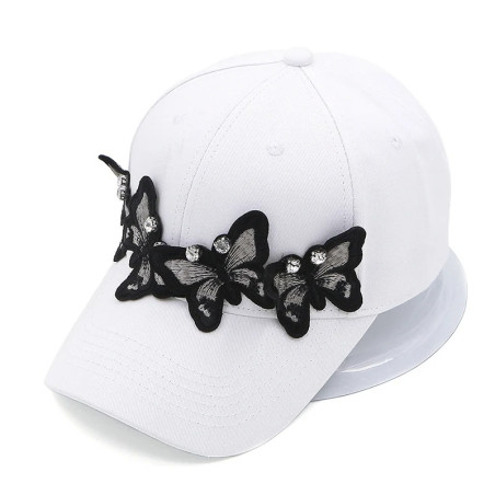 Casquette Papillon avec Grand Papillons 3D - Couleur Blanc