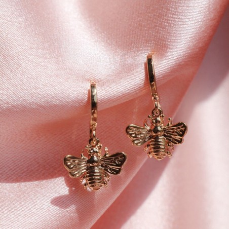 Boucles d'oreilles goutte d'abeille plaqué or