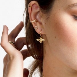 Boucles d'oreilles goutte d'abeille plaqué or ou argent