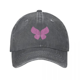 Casquette Papillon Vintage motif Papillon Rose - Couleur Gris Foncé