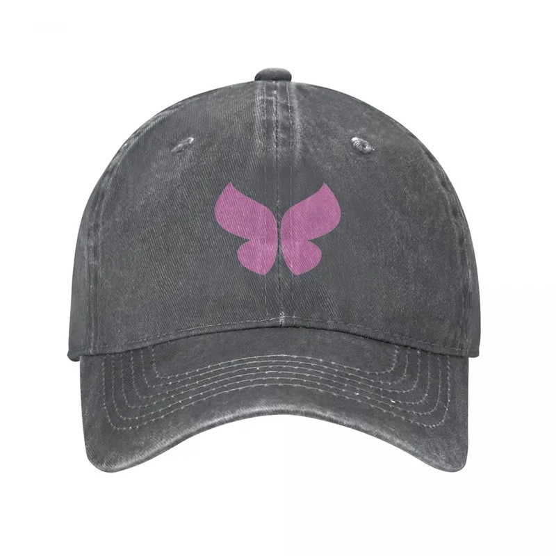 Casquette Papillon Vintage motif Papillon Rose - Couleur Gris Foncé
