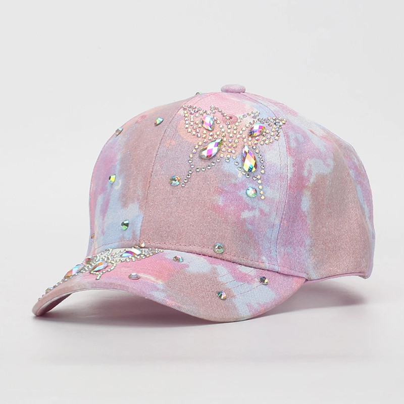 Casquette Papillon pour enfent avec Papillon Strass - Couleur rose