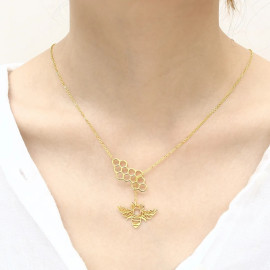 Magnifique Pendentif abeille géométrique