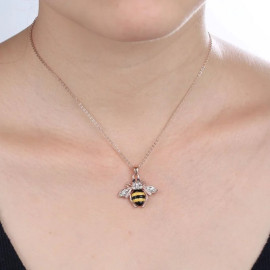 Collier Pendentif Abeille Royale Strass