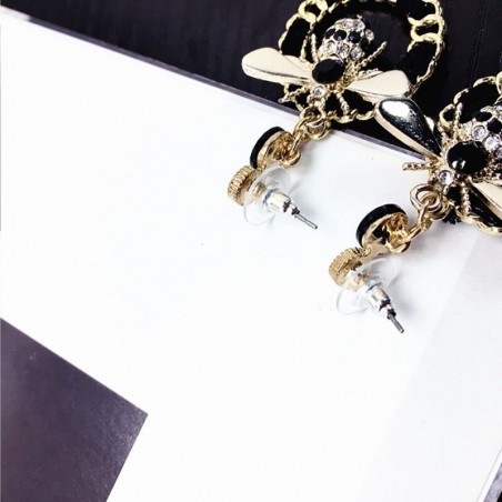 Boucles d'oreilles en forme d'abeille noire pour femmes