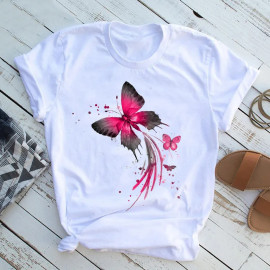 T-shirt Vol de Papillons aux Couleurs Vives modèle 1
