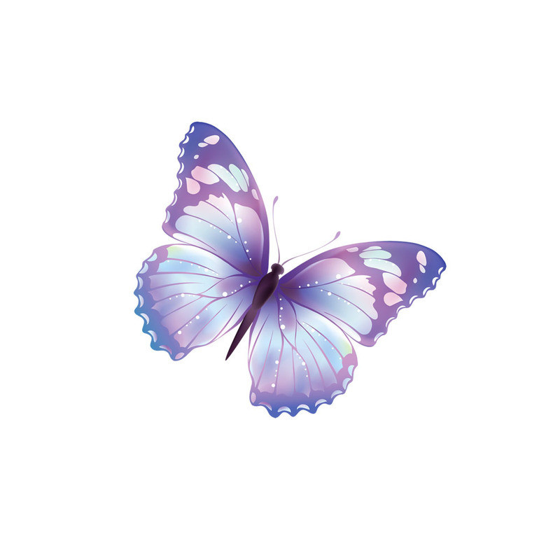Autocollant Papillon Violet Pastel - 15cm x 14 cm Violet