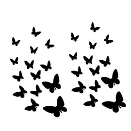 Autocollants Papillon en Silhouette - Noir