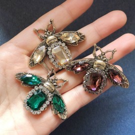 Broches abeille cristal strass 3 couleurs disponibles