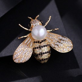 Spilla Ape con Strass e Perla | Idea Regalo Donna Originale