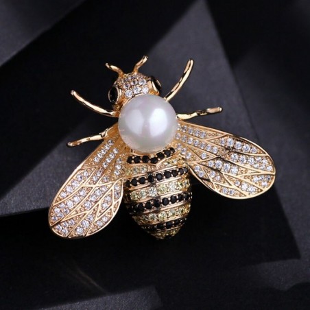 Spilla Ape con Strass e Perla | Idea Regalo Donna Originale