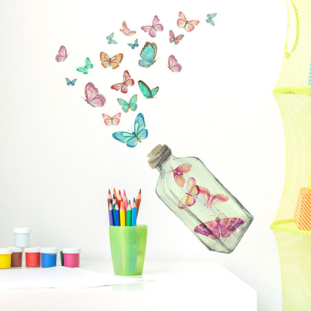 Magnifique Grand Autocollant Papillon Design Bouteille papillons Phosphorescents