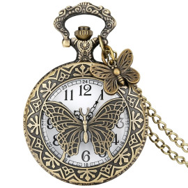 Détails de la Montre de Poche Papillon Rétro Couleur Bronze