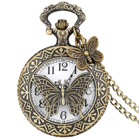 Détails de la Montre de Poche Papillon Rétro Couleur Bronze