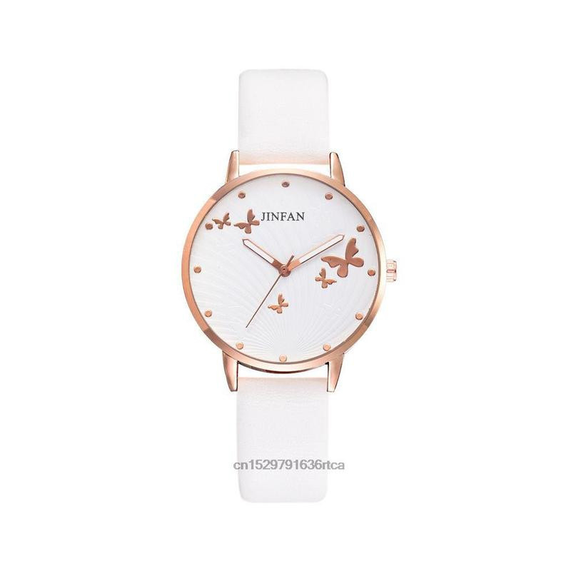 Montres-bracelet Papillon en Cuir pour femmes Blanc