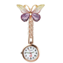 Montre d'infirmière Papillon en Résine colorée couleur Blanc
