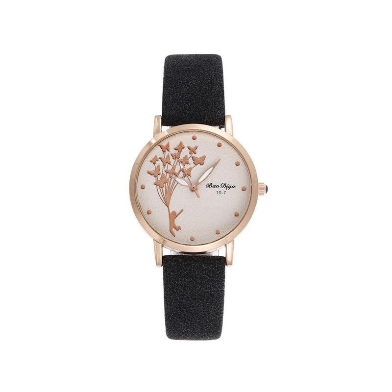Montres Bracelet Papillon à Quartz couleur Gris Fonce