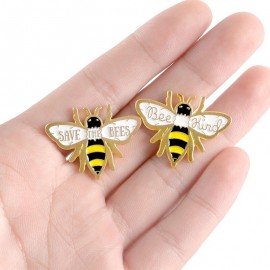 Set 2 Spille Ape Smaltate - Save the Bees & Bee Kind