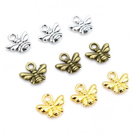 petits pendentifs abeille Couleur Or, Argent ou Bronze - Lot 30 pièces