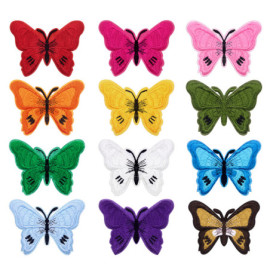 Écussons Papillons Brodés Thermocollants - Lot de 6 pièces - 14 couleurs au choix !