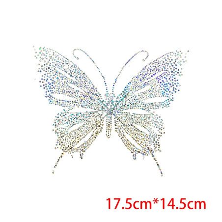 Les Dimensions Patch papillon à Pailletttes Thermocollants 17.5cmx14.5cm