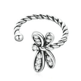 vue détailéle des Boucles d'oreilles Libéllule Piercing au Conch en Argent Sterling 925