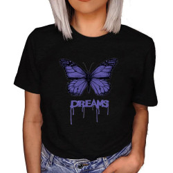 T-shirt Papillon Violet "DREAMS"