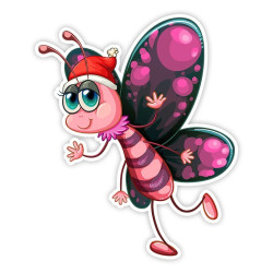 Sticker Papillon Rigolo Souriant - 30 cm