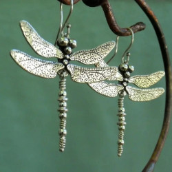Magnifiques Boucles d'oreilles Pendantes Libéllule