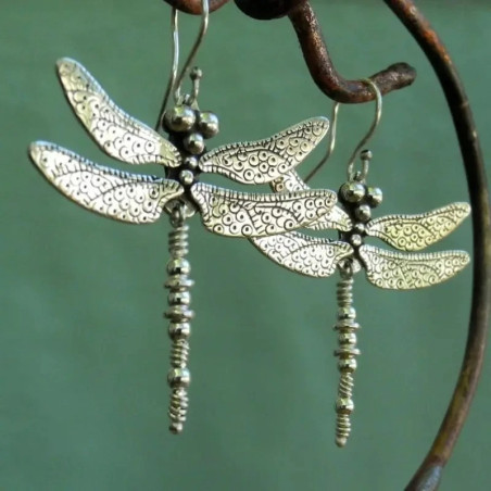 Magnifiques Boucles d'oreilles Pendantes Libéllule