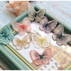 Patch Papillon en dentelle brodée 5cm x4cm - Lot de 5 pièces!