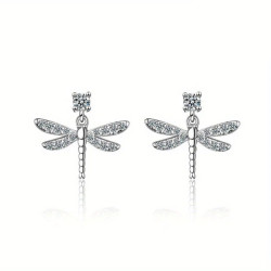 Détails des Boucles d'oreilles Pendantes Libéllule Strass Scintillement Polaire