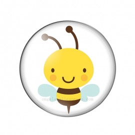 Cabochon en verre Abeille - Arrière plat modèle 1