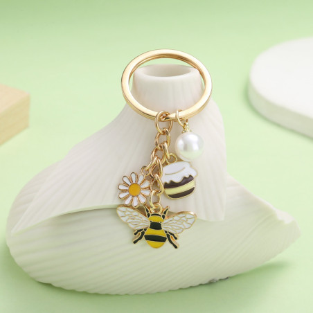 Magnifique Porte-clés Abeille "Butinage Joyeux"