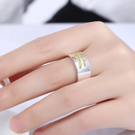 Vue Portée de la Bague Libéllule en Argent Sterling 925 avec Libéllule Rétro - Ajustable !