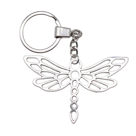 Vue générale Porte-clés Libéllule Design Minimaliste Couleur Argent