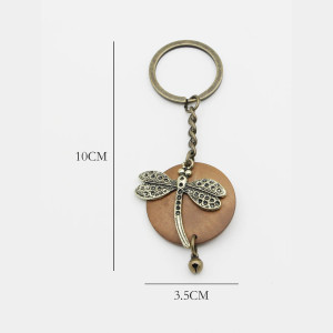 Dimensions du Porte-clés Libéllule en Bronze Antique
