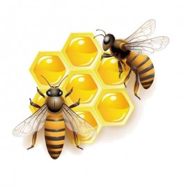 Autocollant de voiture Abeilles qui butinent ! - 15.4 cm x 13.7 cm