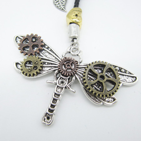 Vue détaillée Porte-clés Libéllule Steampunk